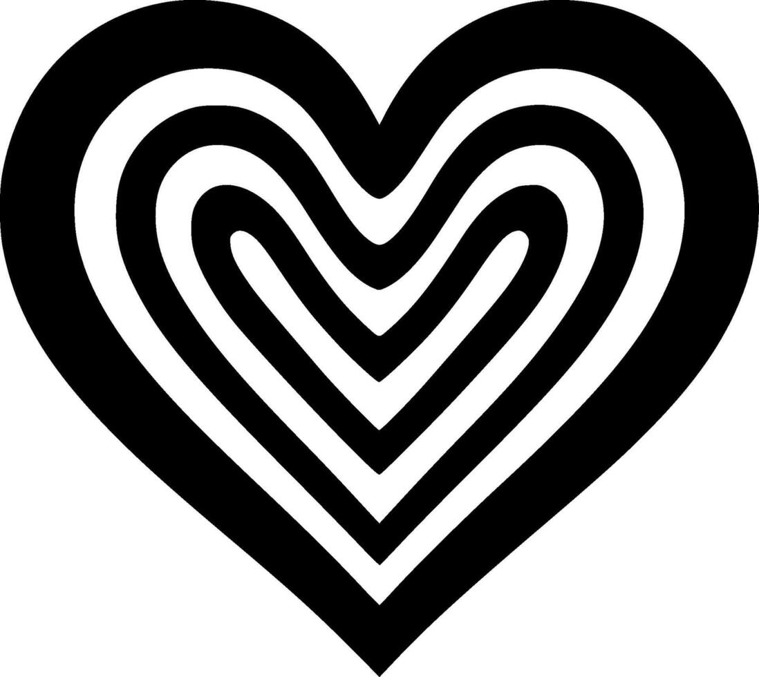 Heart - Black and White Isolated Icon - illustration vector