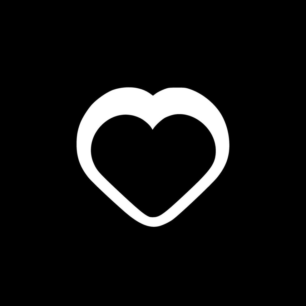 Heart - Black and White Isolated Icon - illustration vector