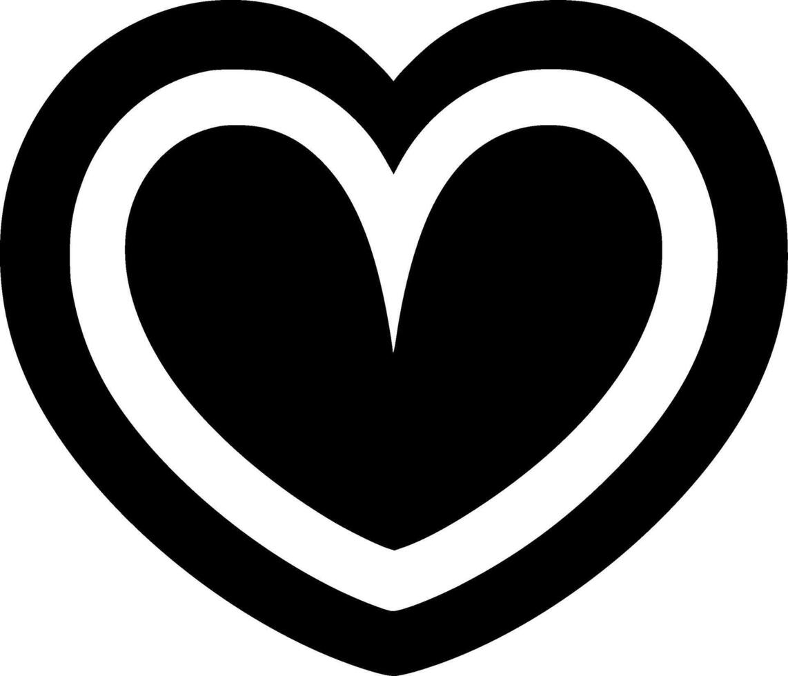 Heart, Black and White illustration vector