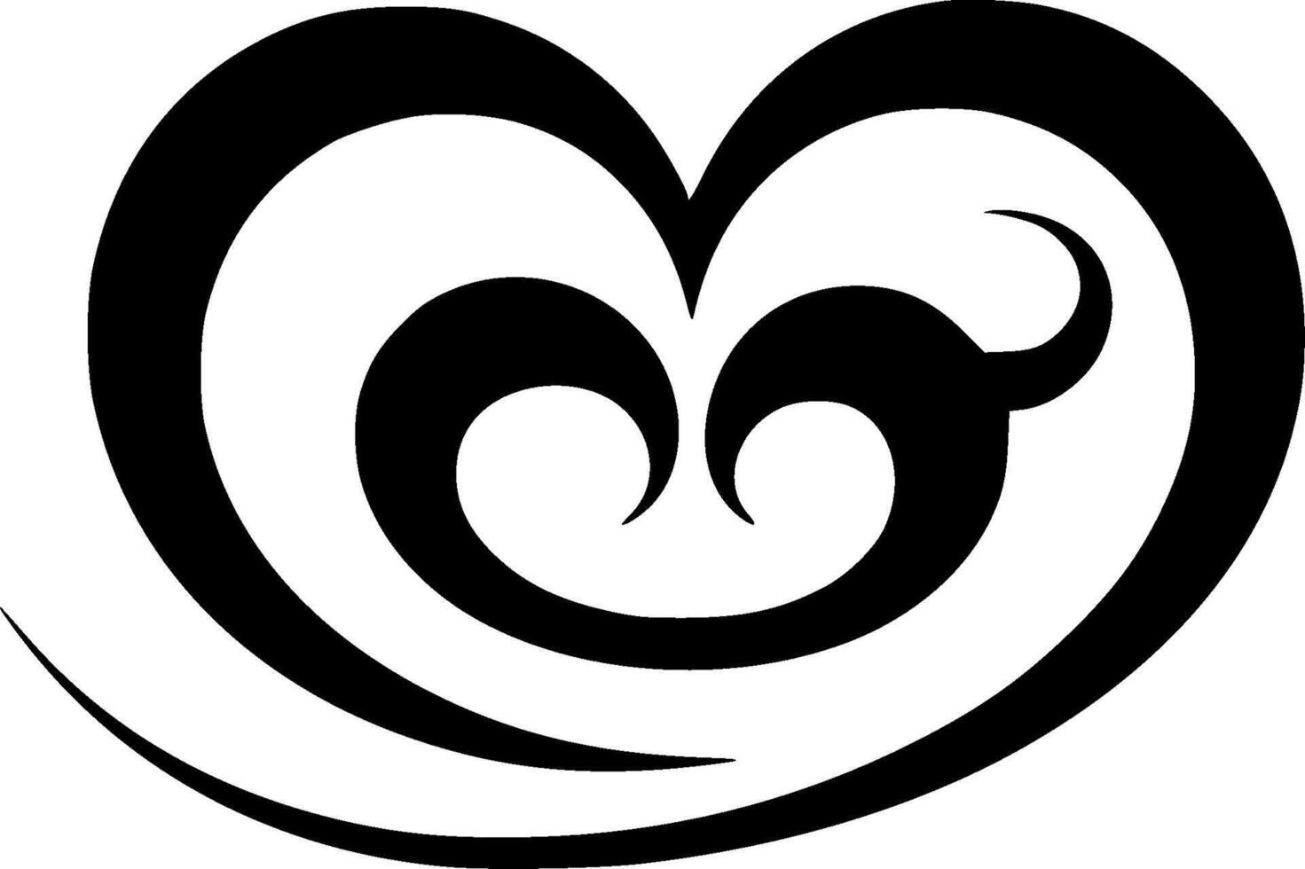 Heart, Minimalist and Simple Silhouette - illustration vector