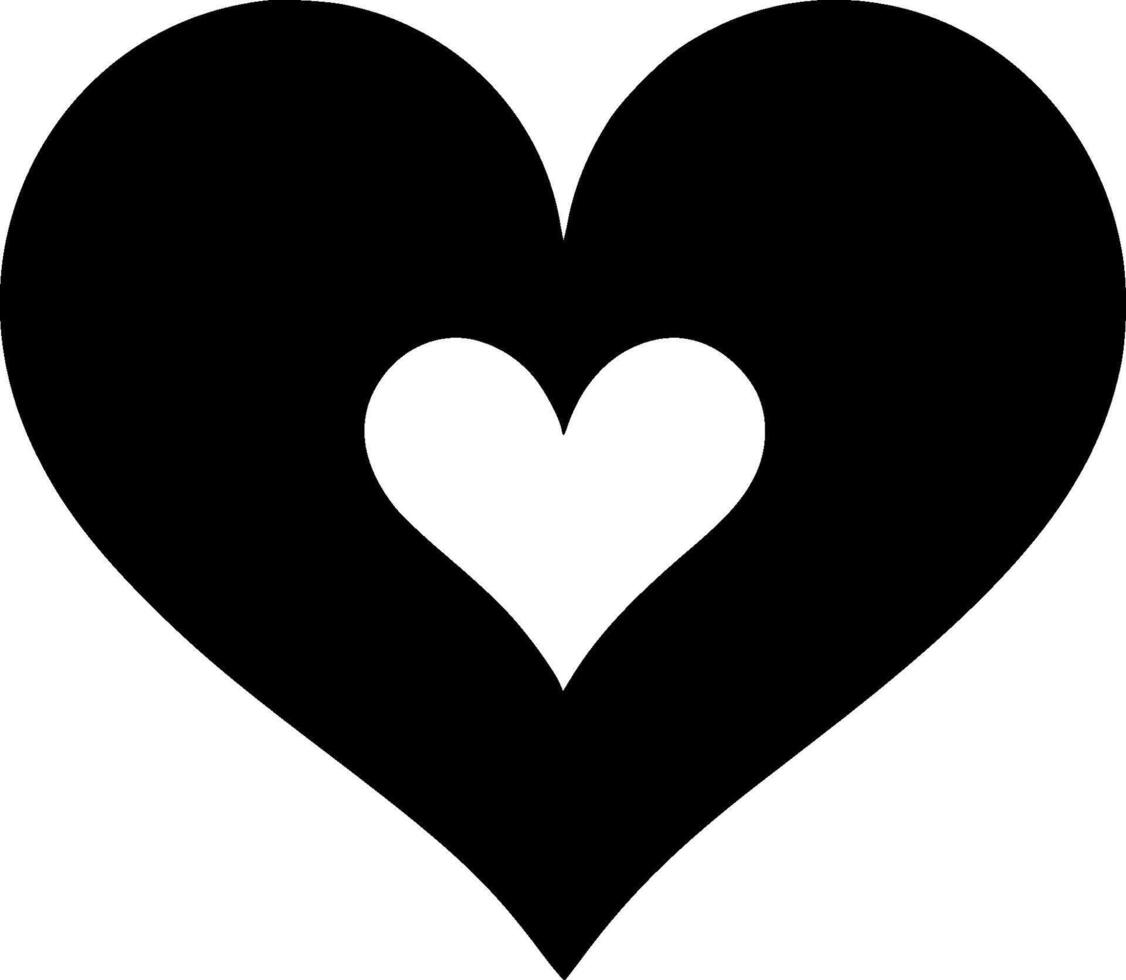 Heart, Black and White illustration vector