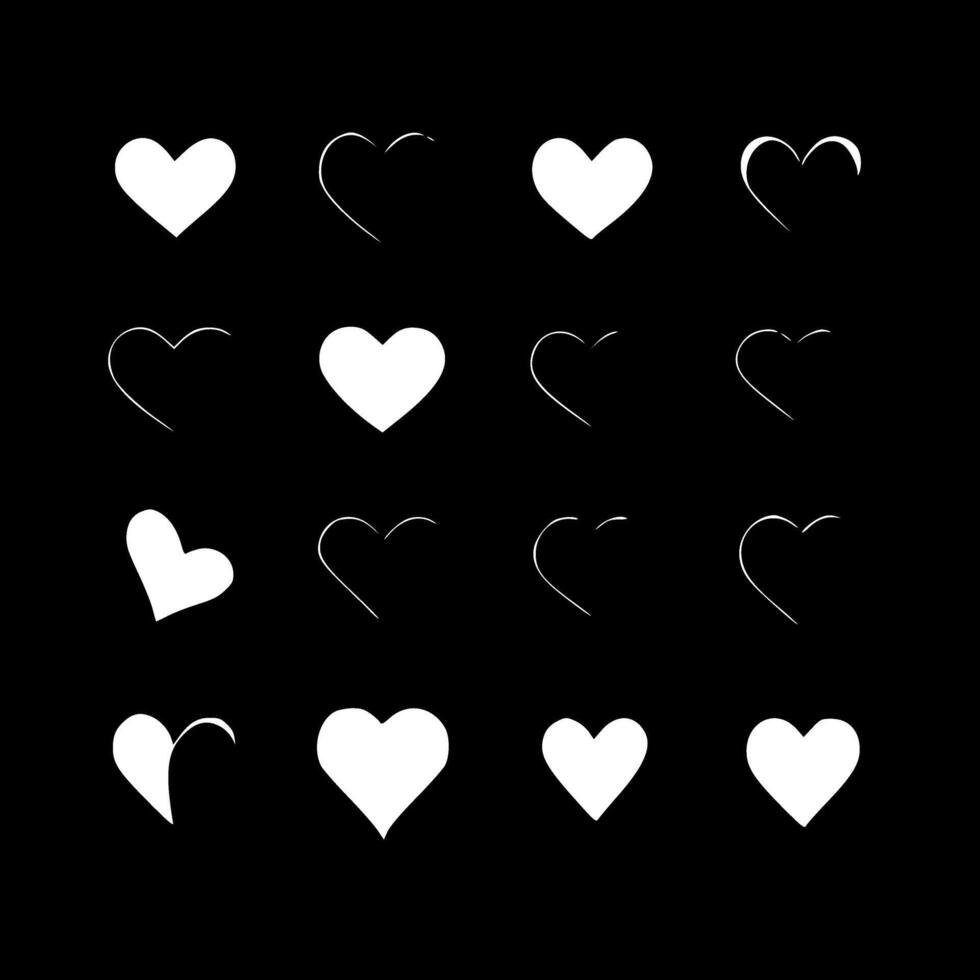 Hearts, Minimalist and Simple Silhouette - illustration vector
