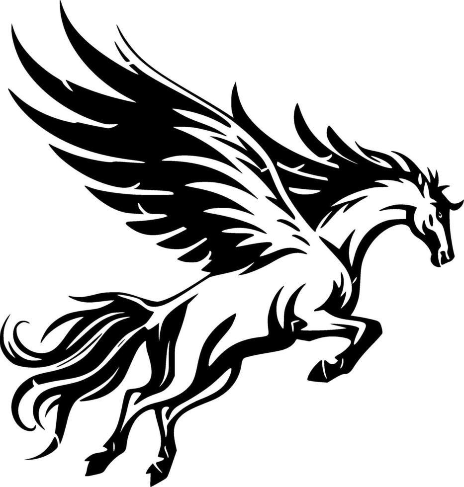 Hippogriff, Minimalist and Simple Silhouette - illustration vector