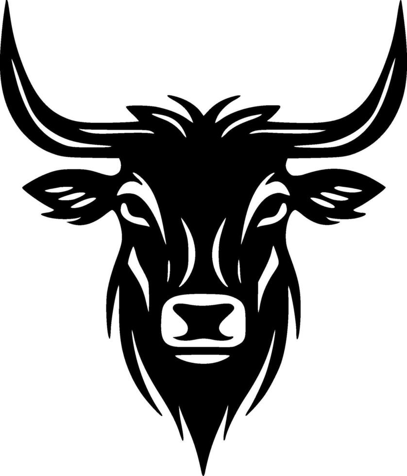 Highland Cow, Minimalist and Simple Silhouette - illustration vector