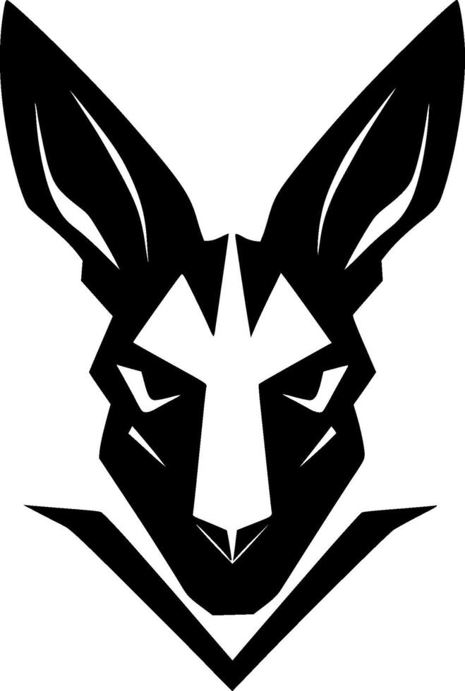 Kangaroo, Black and White illustration vector