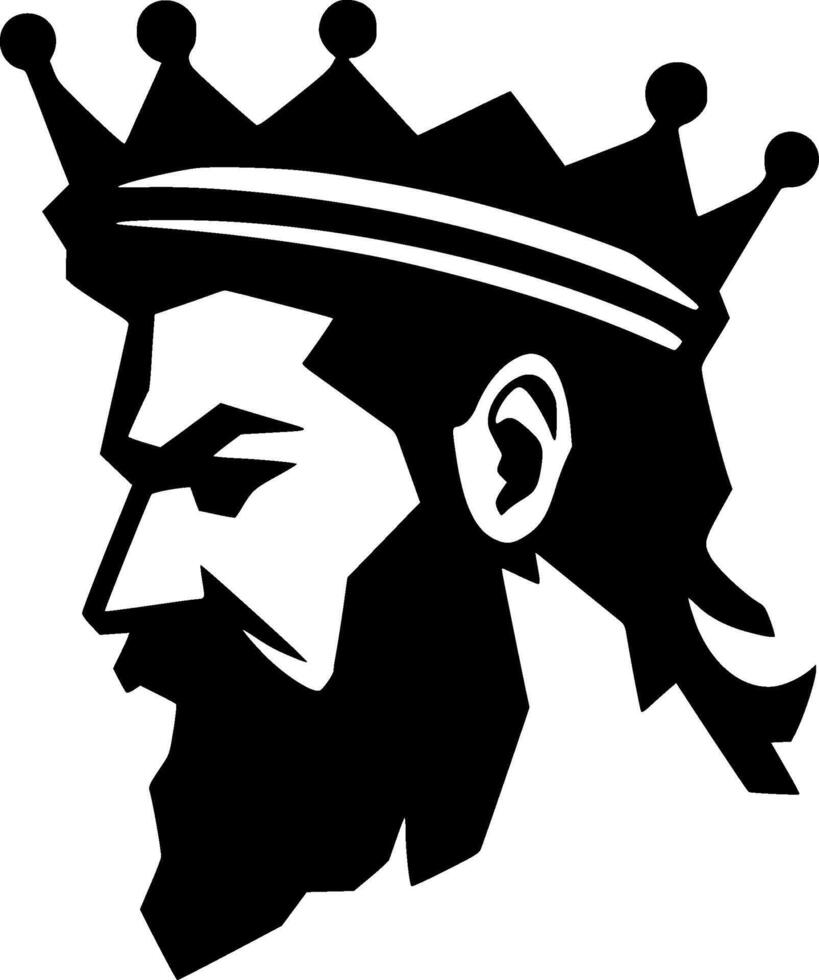 King - Black and White Isolated Icon - illustration vector