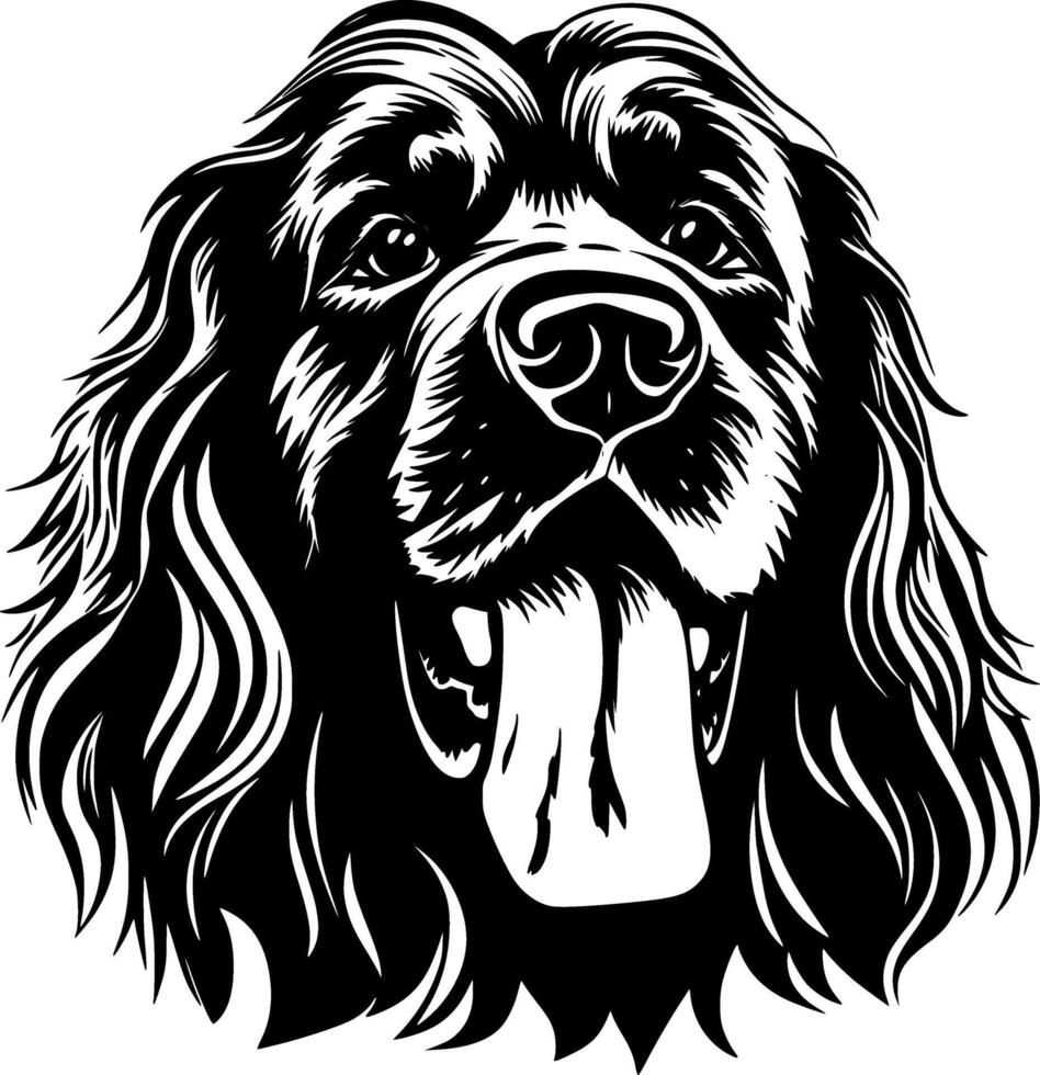 Leonberger - Black and White Isolated Icon - illustration vector