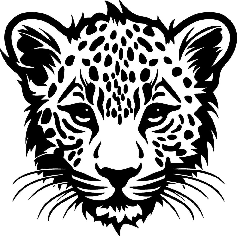 Leopard Baby, Minimalist and Simple Silhouette - illustration vector