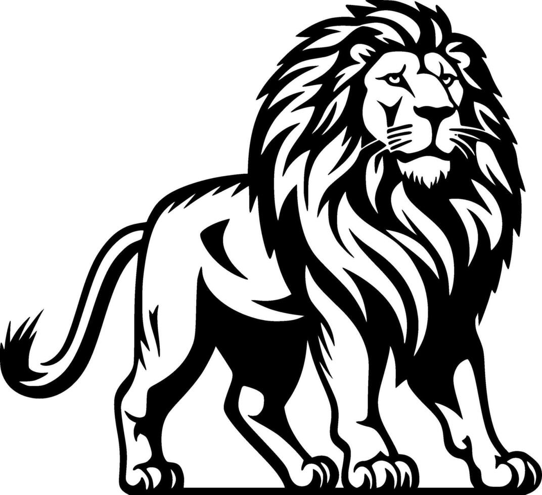 Lion - Black and White Isolated Icon - illustration vector