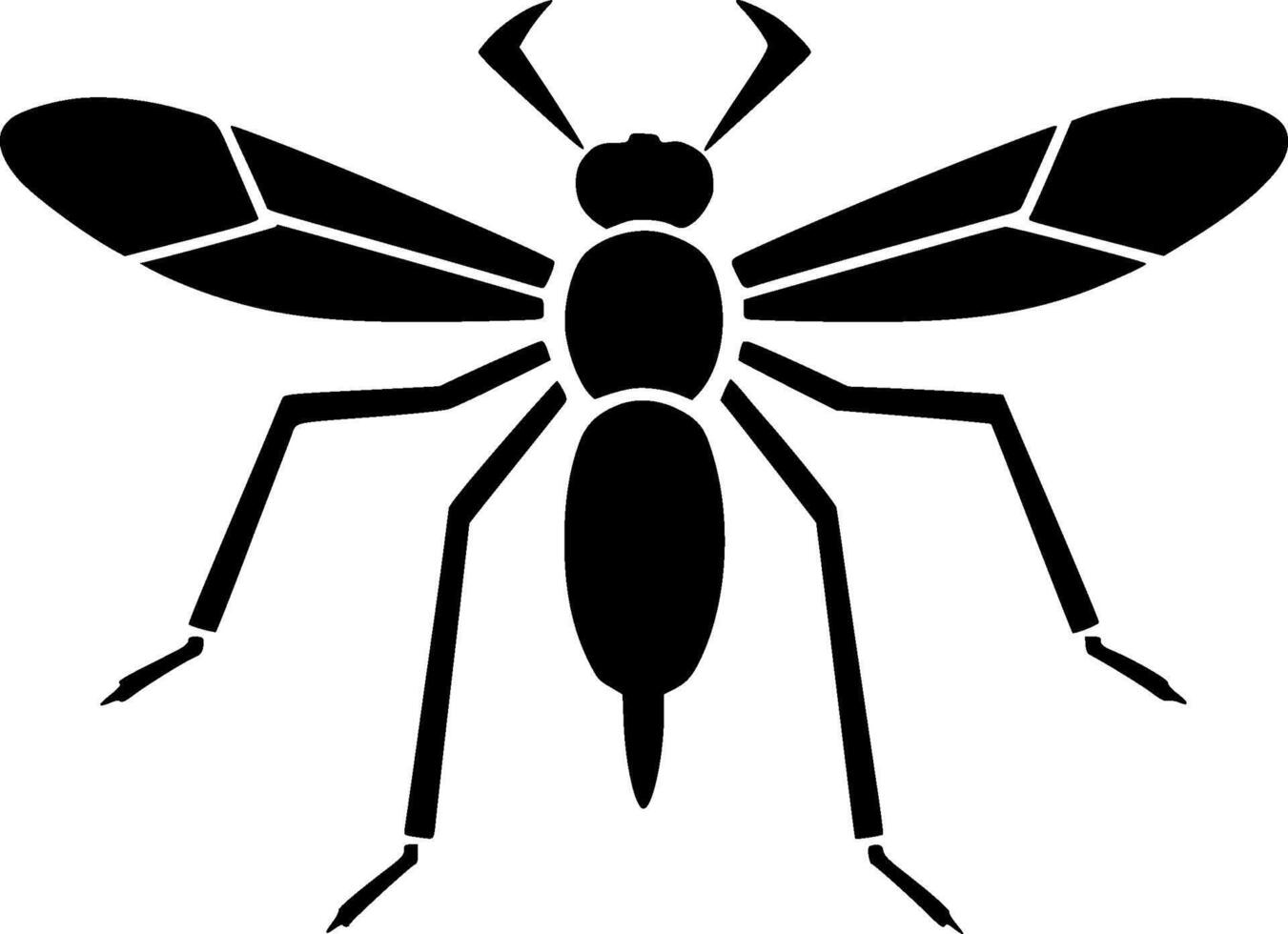 Mosquito, Black and White illustration vector