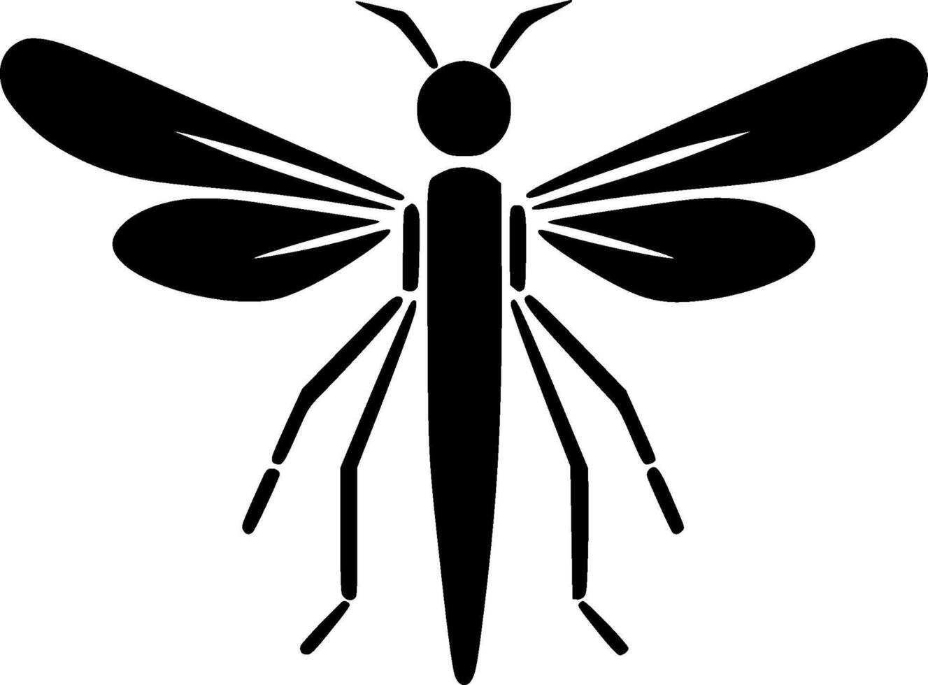 Mosquito - Black and White Isolated Icon - illustration vector