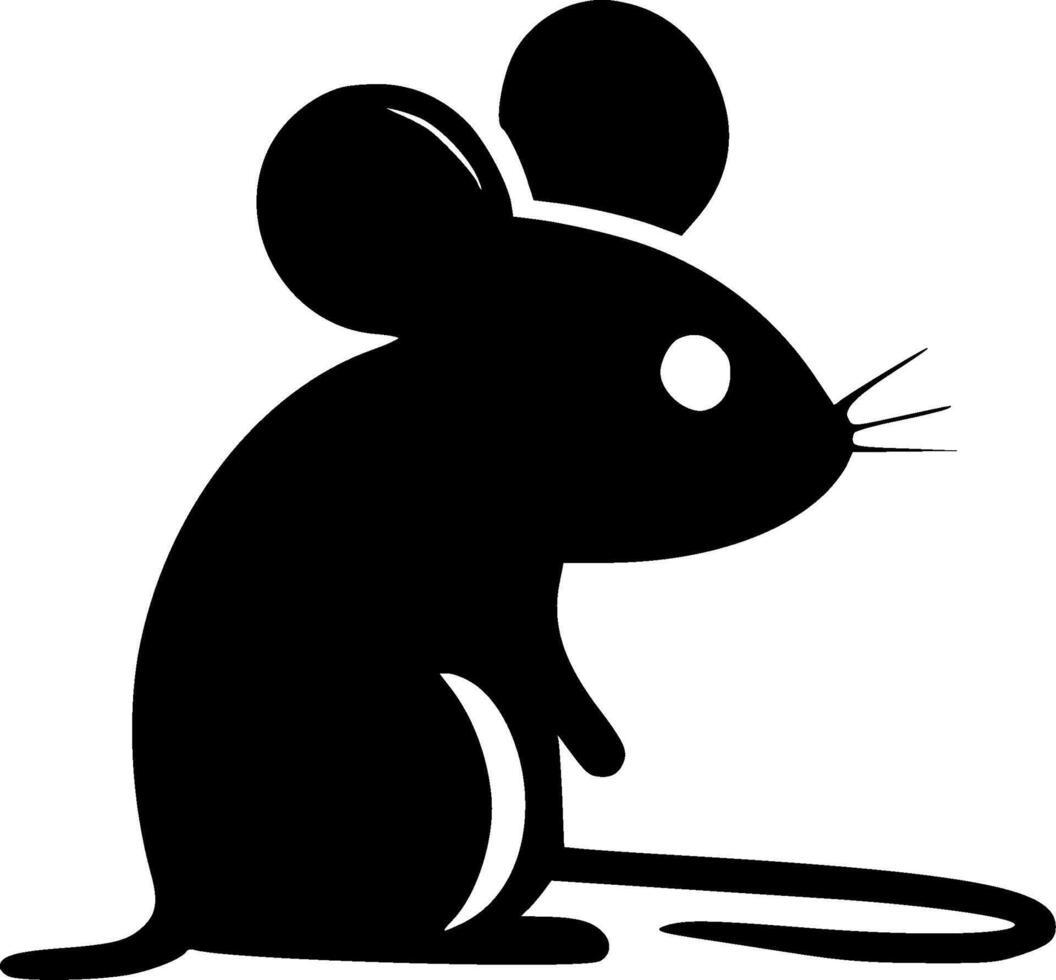 Mouse, Black and White illustration vector