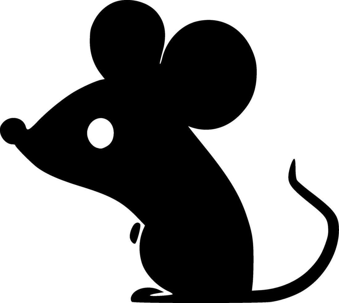 Mouse, Minimalist and Simple Silhouette - illustration vector