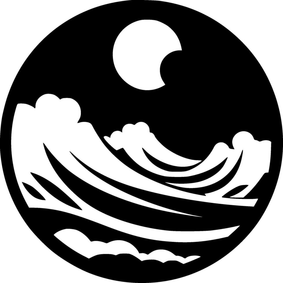 Ocean - Minimalist and Flat Logo - illustration vector