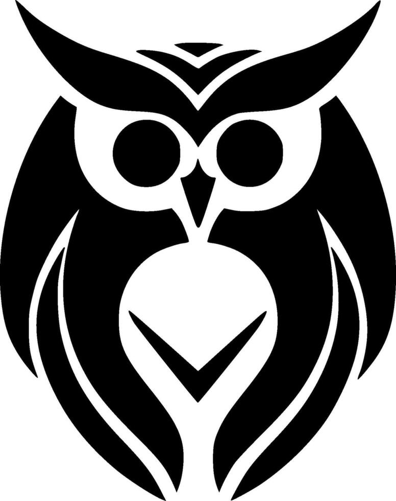 Owl, Black and White illustration vector