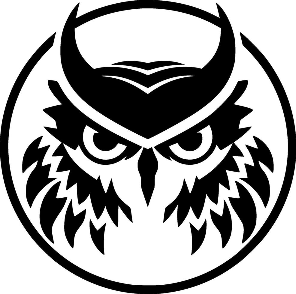 Owl, Black and White illustration vector