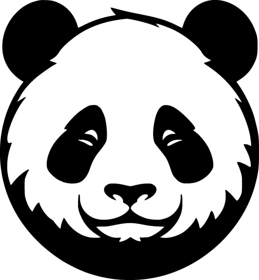 Panda - Black and White Isolated Icon - illustration vector
