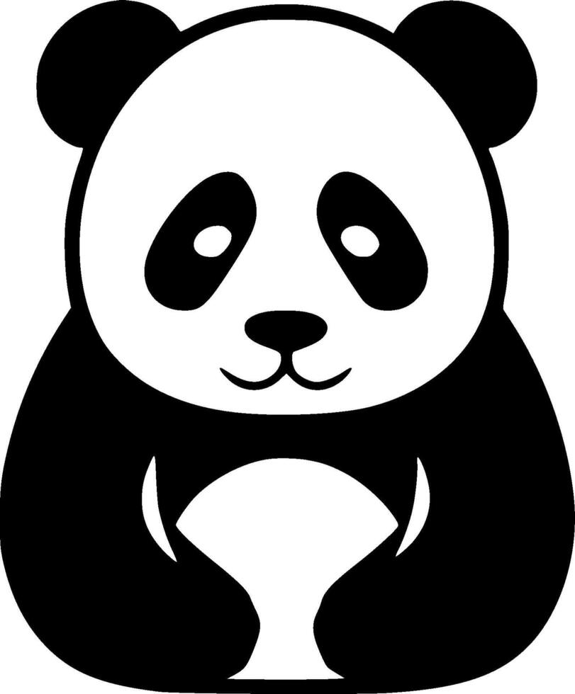 Panda, Black and White illustration vector