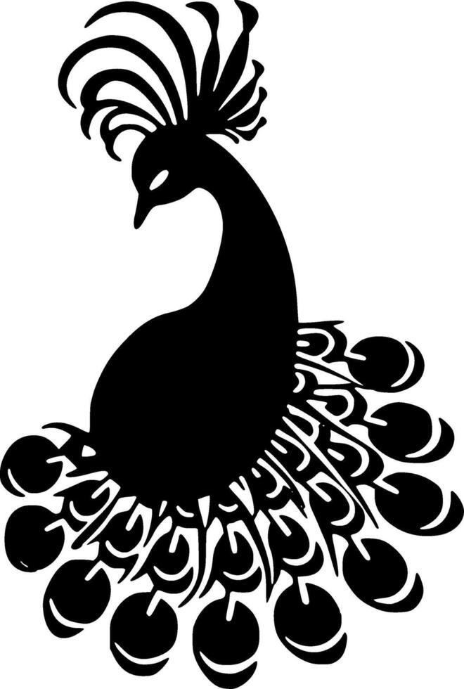 Peacock, Minimalist and Simple Silhouette - illustration vector