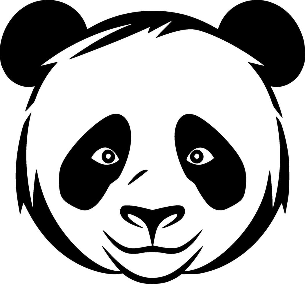 Panda, Minimalist and Simple Silhouette - illustration vector