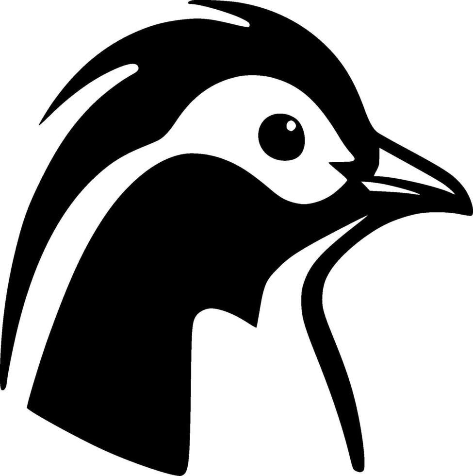 Penguin - Black and White Isolated Icon - illustration vector