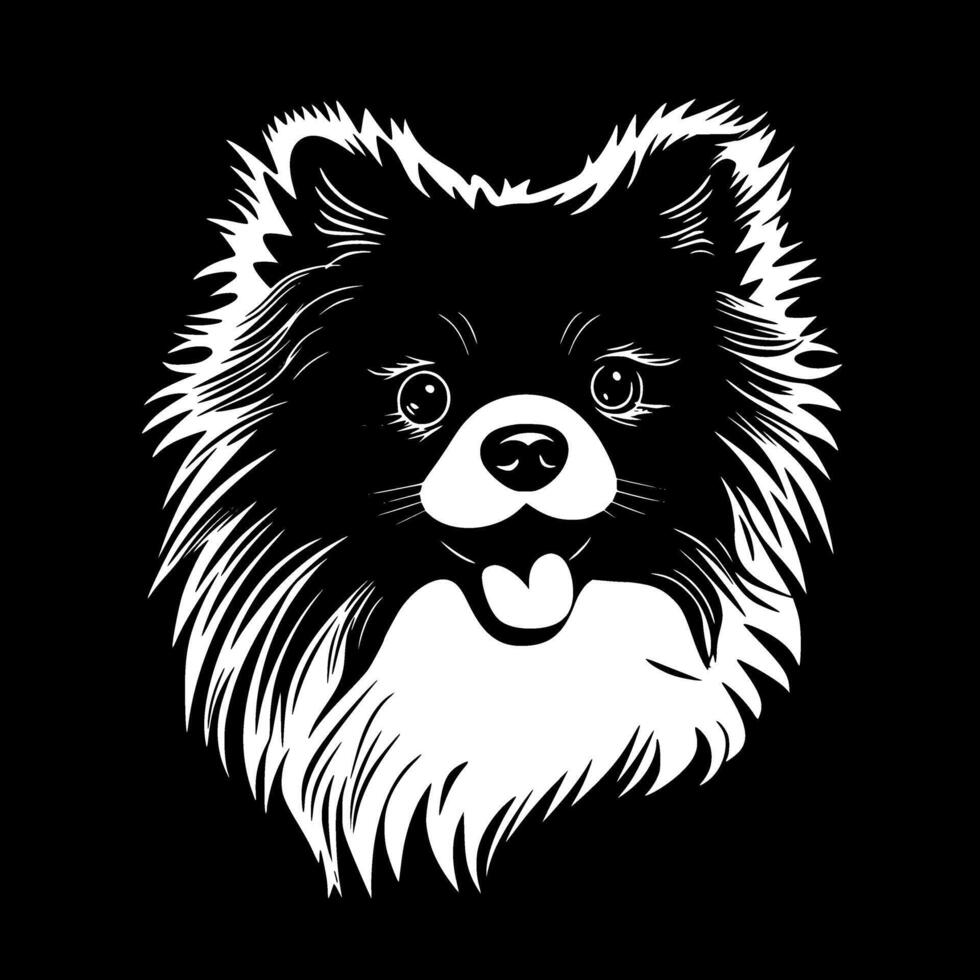 Pomeranian, Minimalist and Simple Silhouette - illustration vector