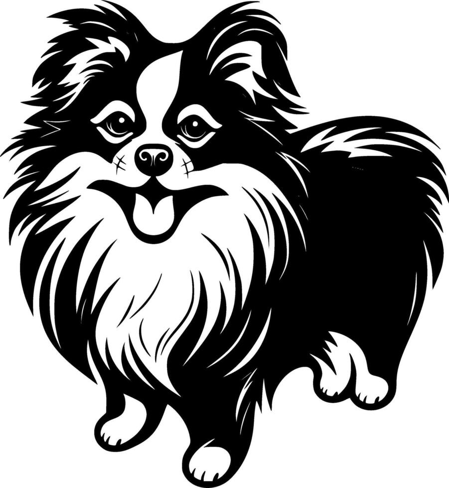 Pomeranian, Minimalist and Simple Silhouette - illustration vector
