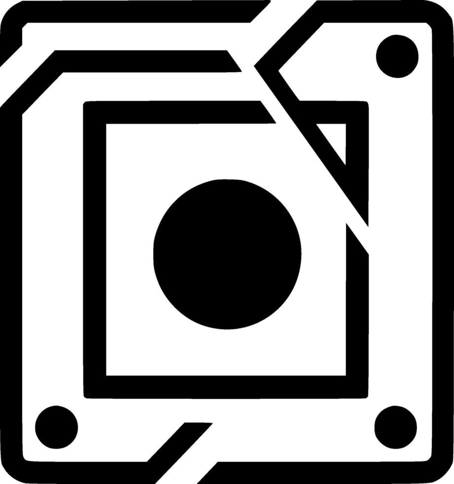 Photo Frame - Black and White Isolated Icon - illustration vector