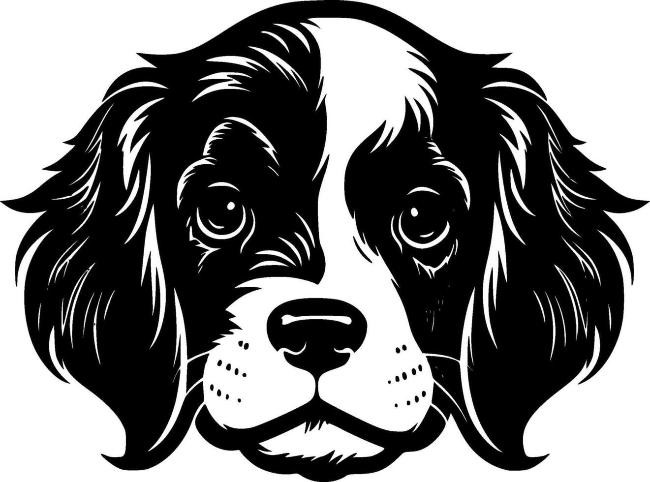 Puppy, Black and White illustration vector
