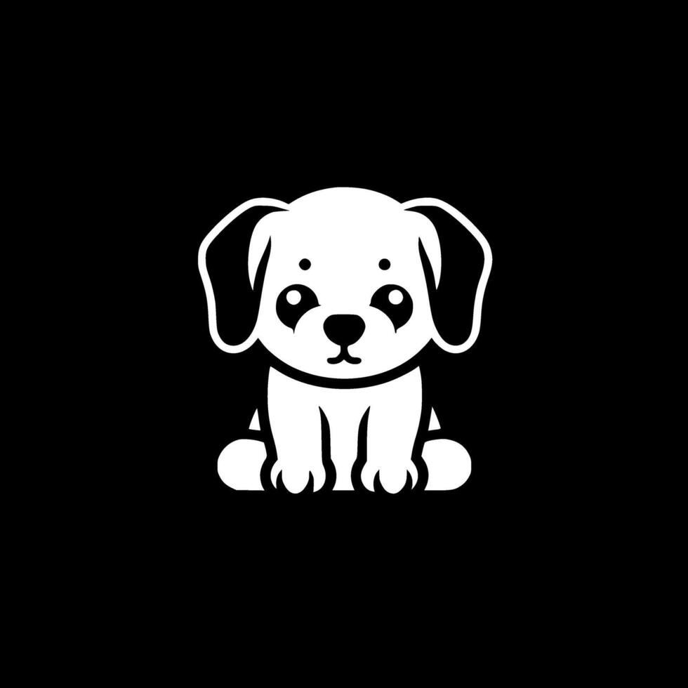 Puppy, Minimalist and Simple Silhouette - illustration vector