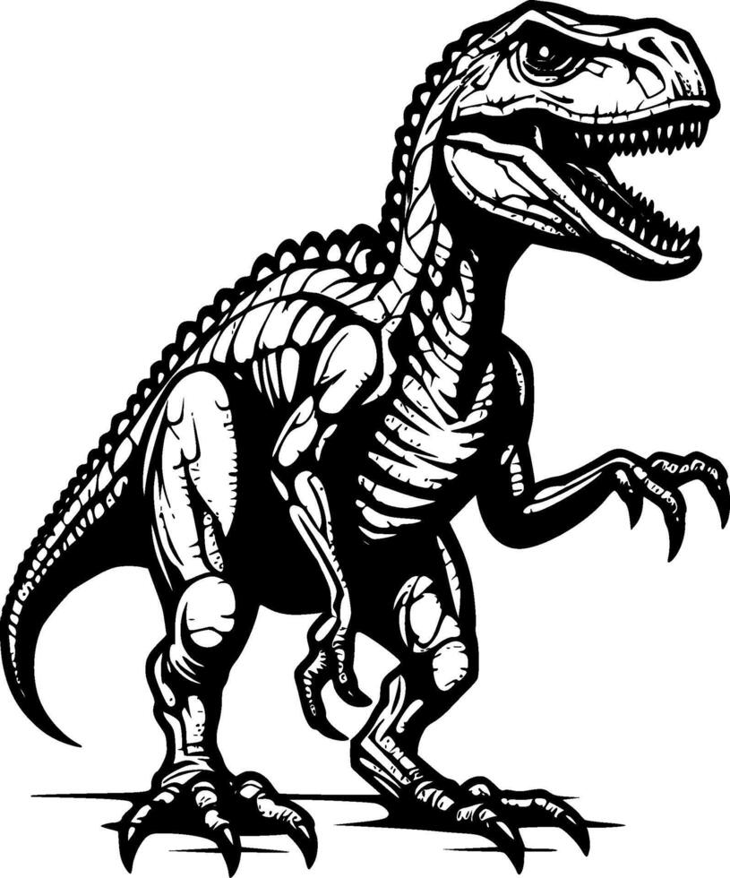 Raptor - Black and White Isolated Icon - illustration vector