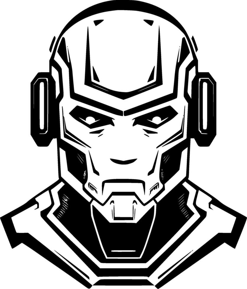 Robot, Minimalist and Simple Silhouette - illustration vector