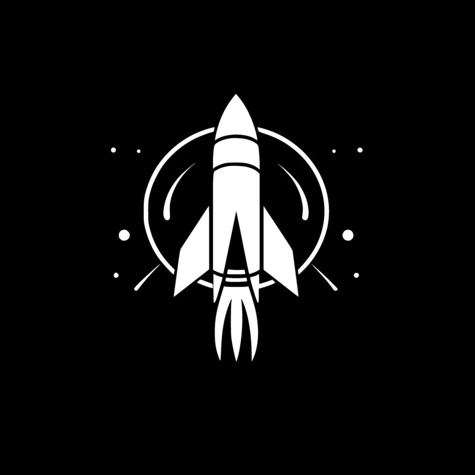 Rocket, Minimalist and Simple Silhouette - illustration vector