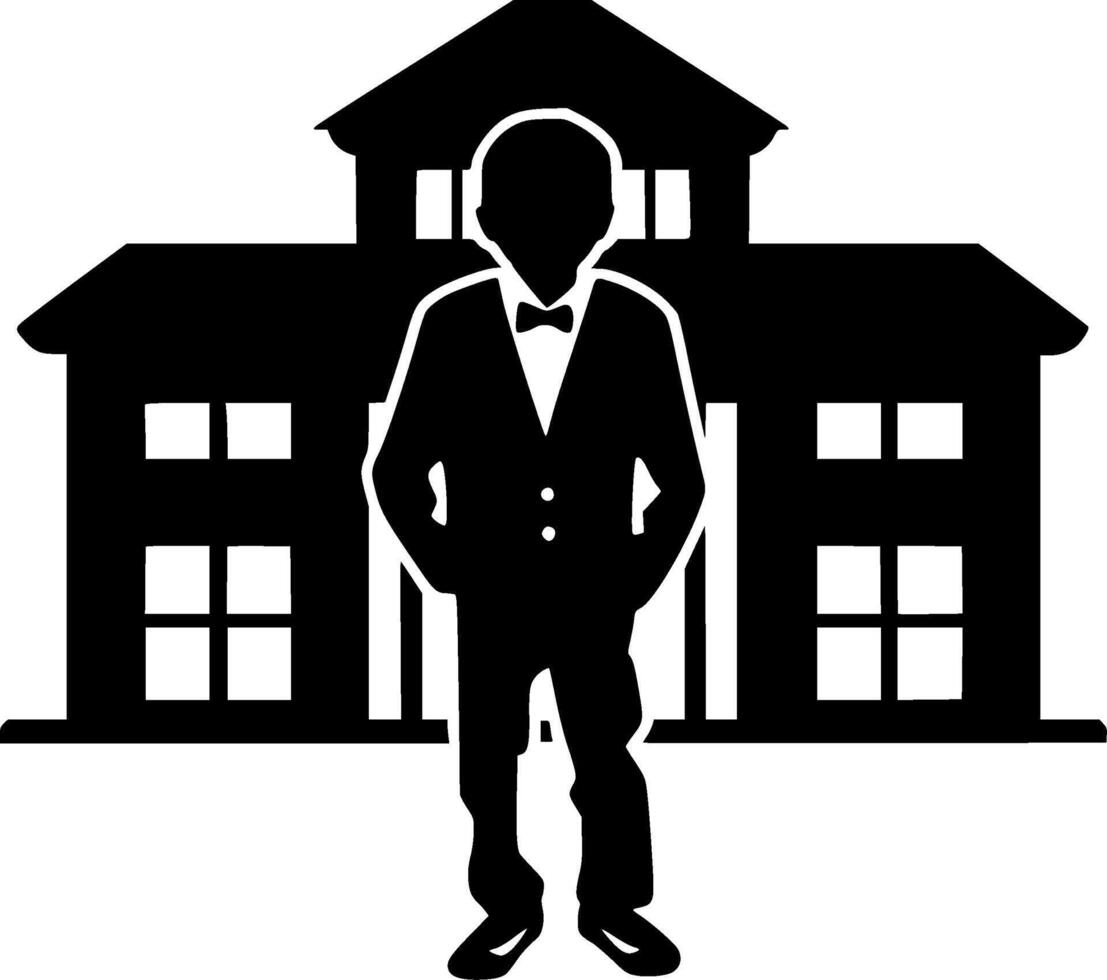 School, Minimalist and Simple Silhouette - illustration vector
