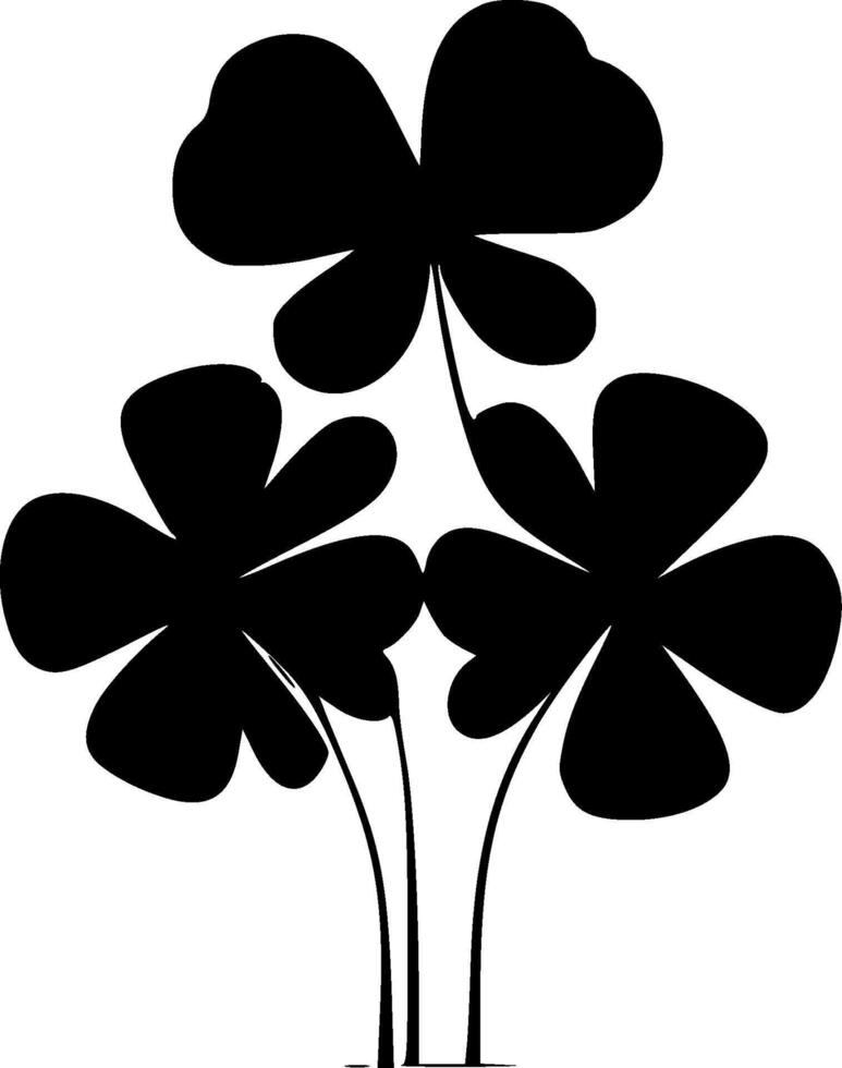 Shamrocks, Black and White illustration vector