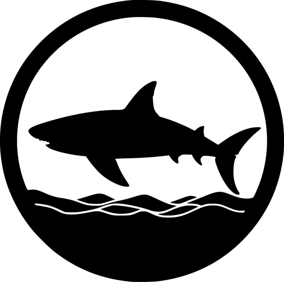 Shark, Minimalist and Simple Silhouette - illustration vector