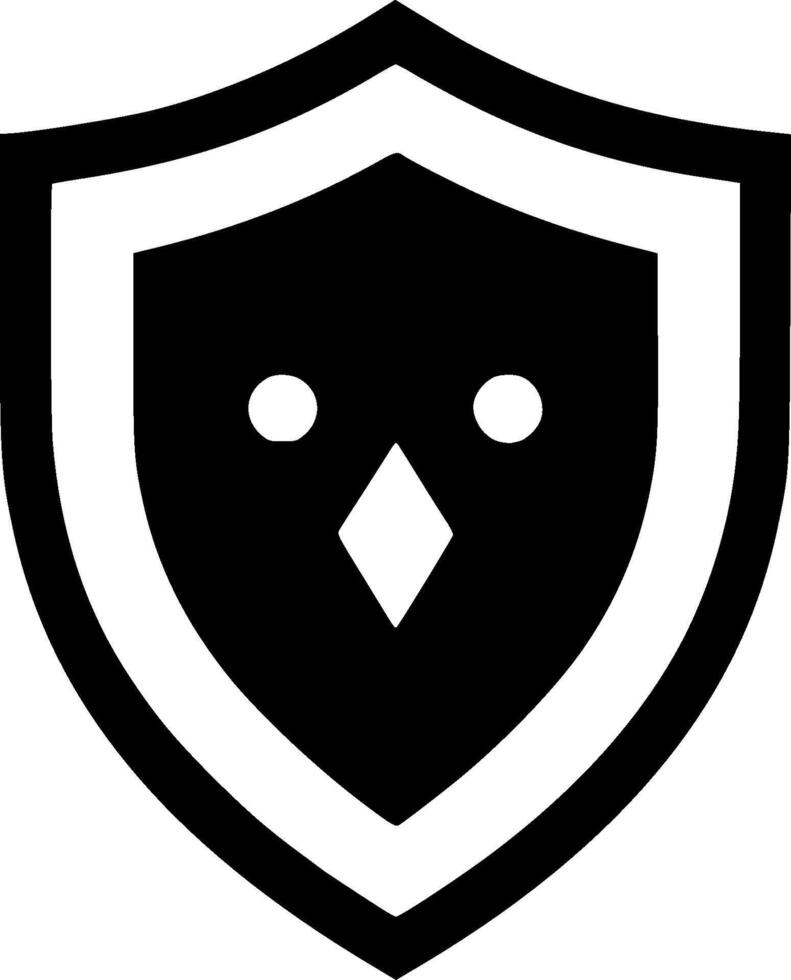 Shield - Black and White Isolated Icon - illustration vector
