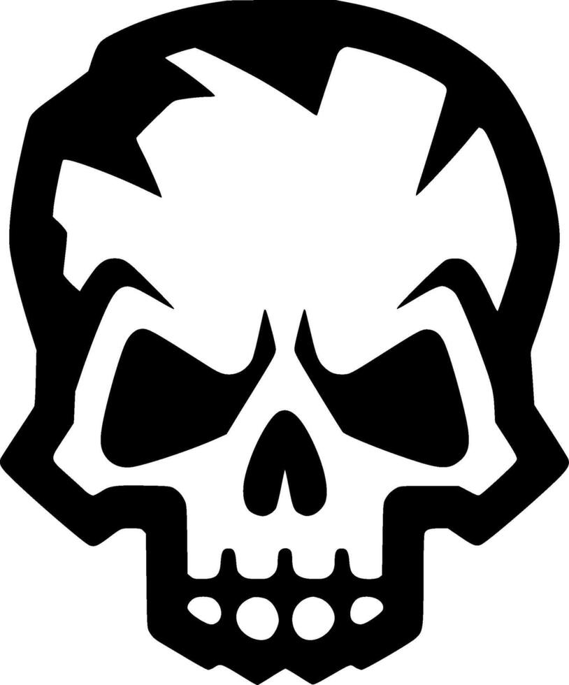Skull - Black and White Isolated Icon - illustration vector