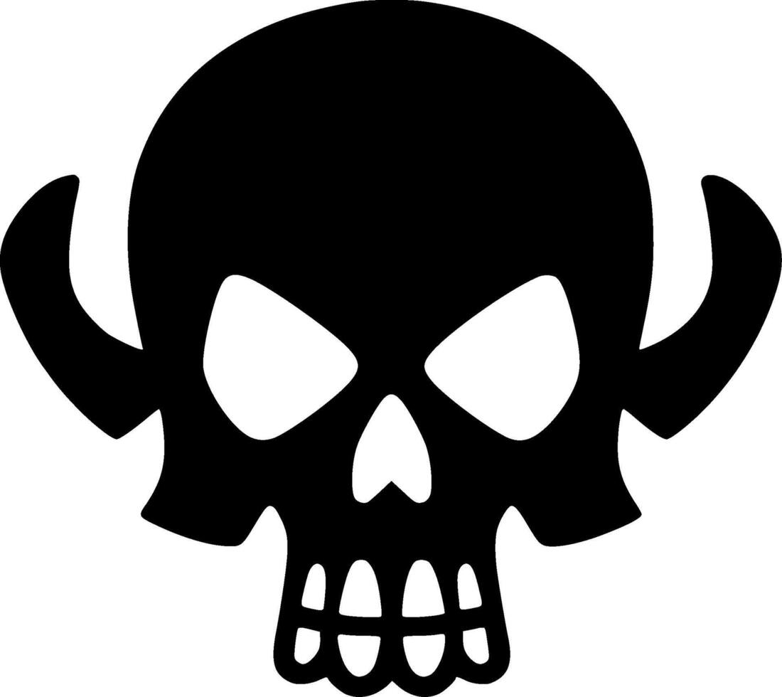 Skull, Minimalist and Simple Silhouette - illustration vector