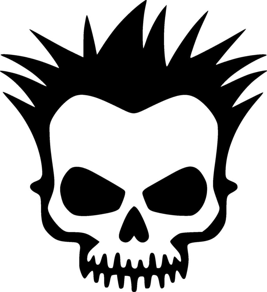 Skull - Black and White Isolated Icon - illustration vector
