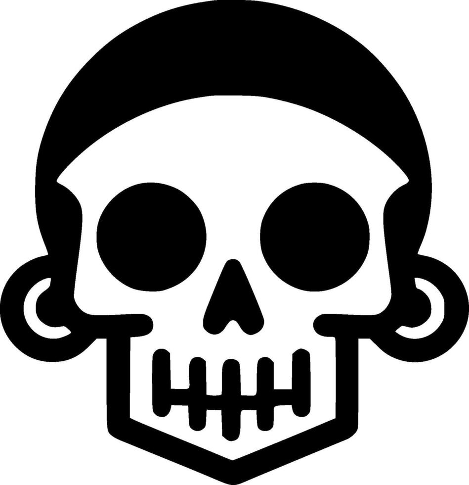 Skull - Black and White Isolated Icon - illustration vector