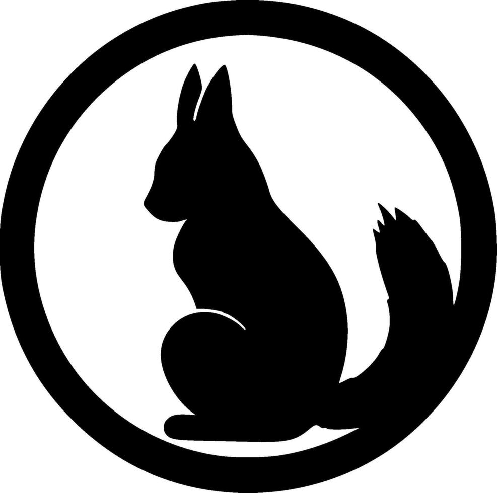 Squirrel, Minimalist and Simple Silhouette - illustration vector