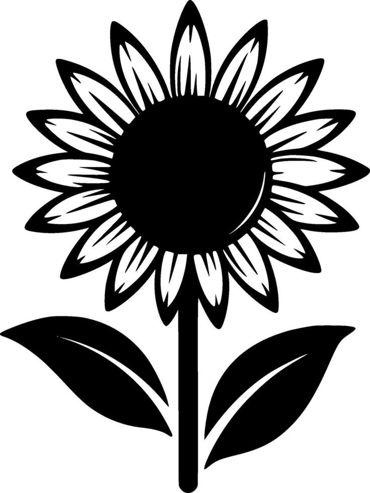 Sunflower, Minimalist and Simple Silhouette - illustration vector