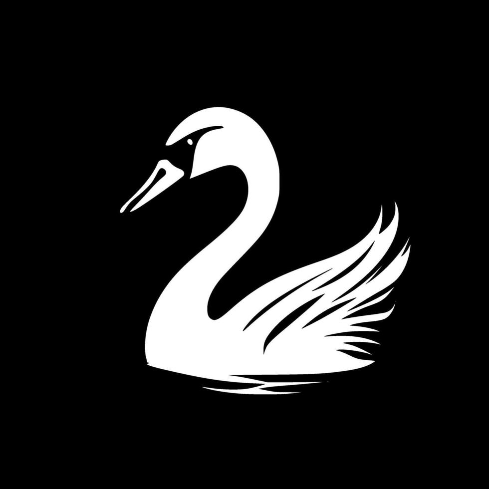 Swan - Black and White Isolated Icon - illustration vector