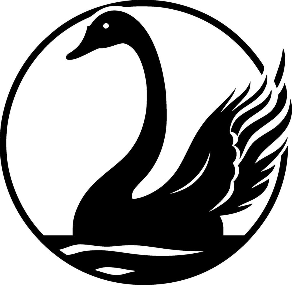 Swan - Black and White Isolated Icon - illustration vector