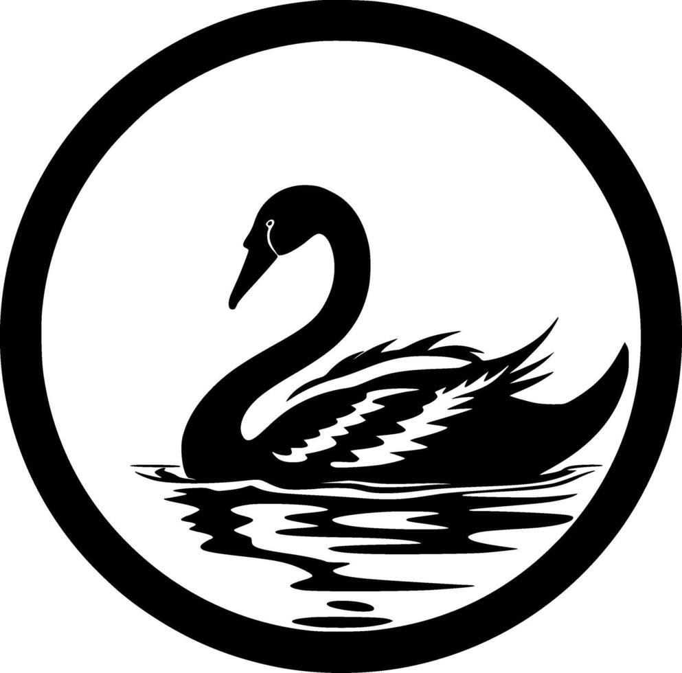 Swan, Minimalist and Simple Silhouette - illustration vector