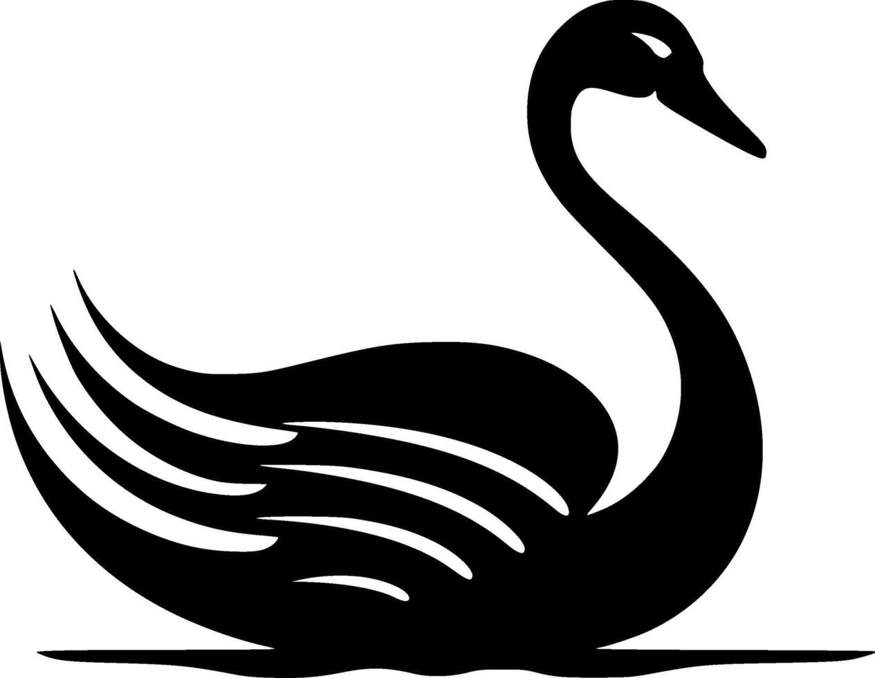 Swan, Black and White illustration vector