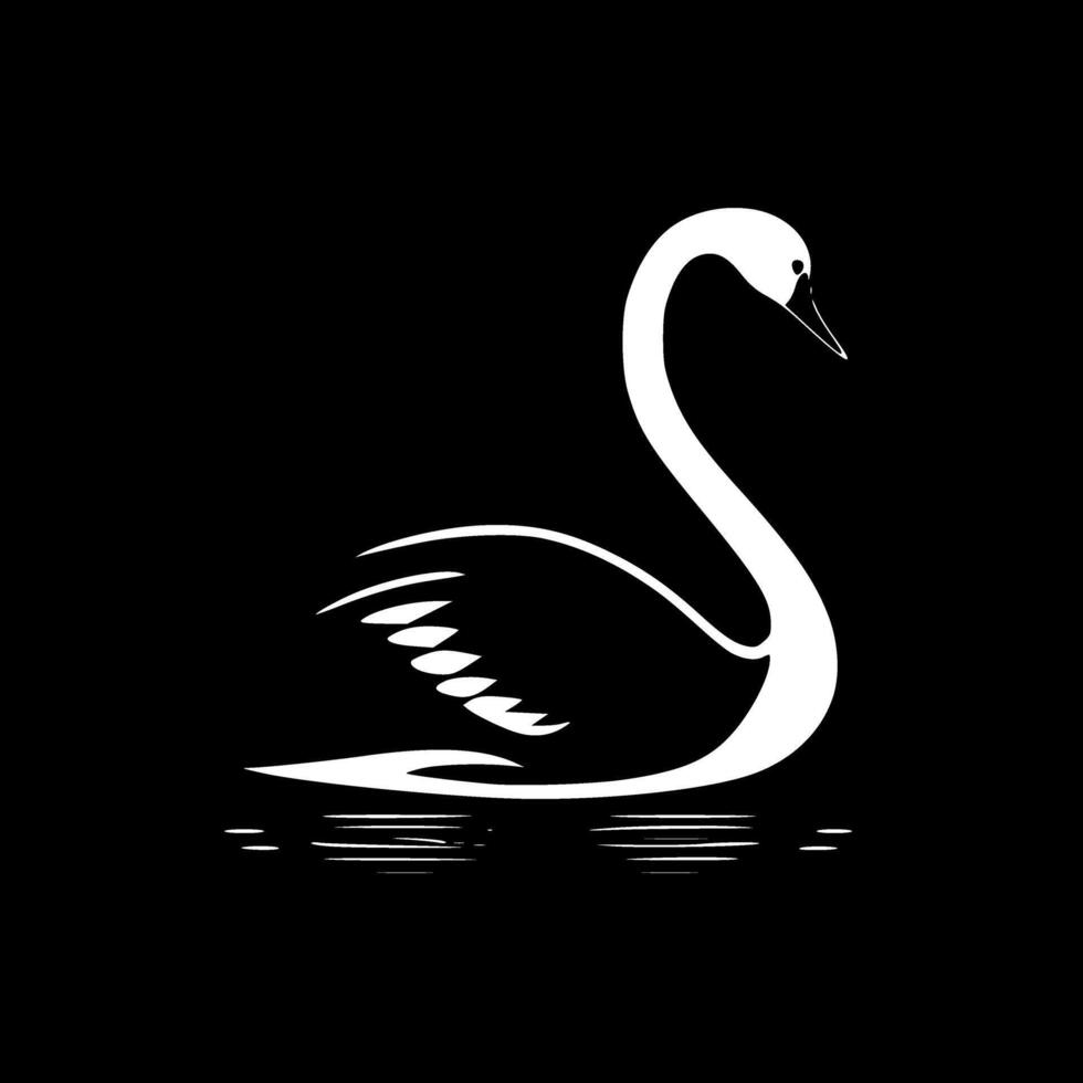 Swan, Minimalist and Simple Silhouette - illustration vector