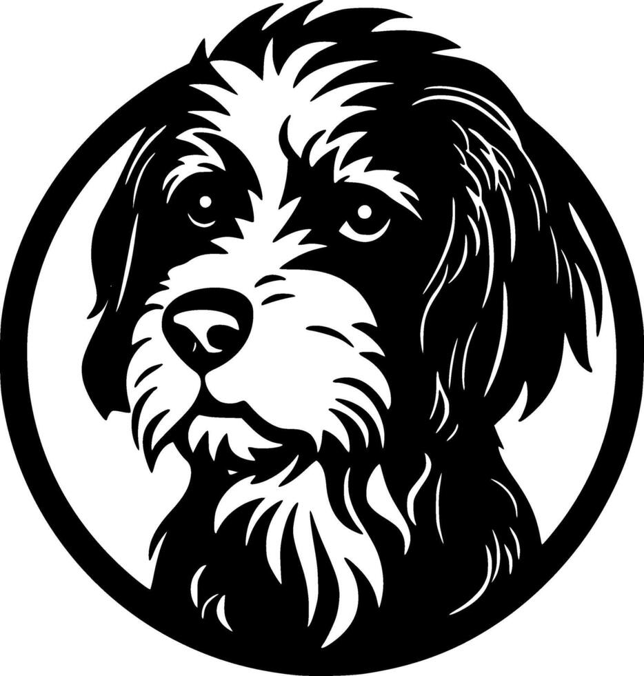 Terrier Dog, Black and White illustration vector