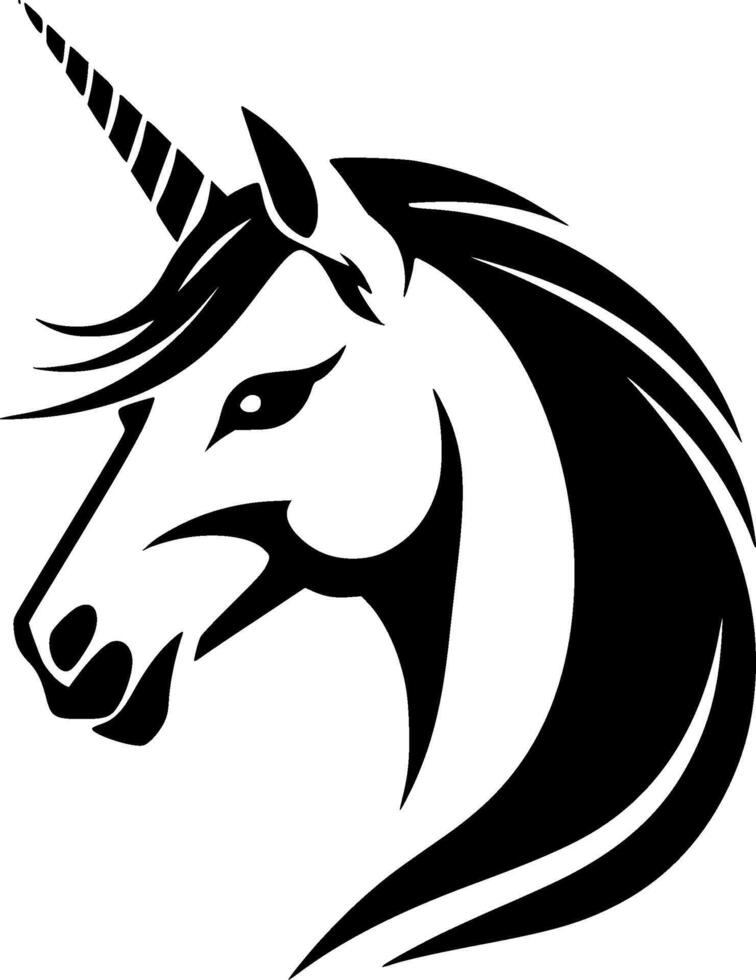 Unicorn, Black and White illustration vector